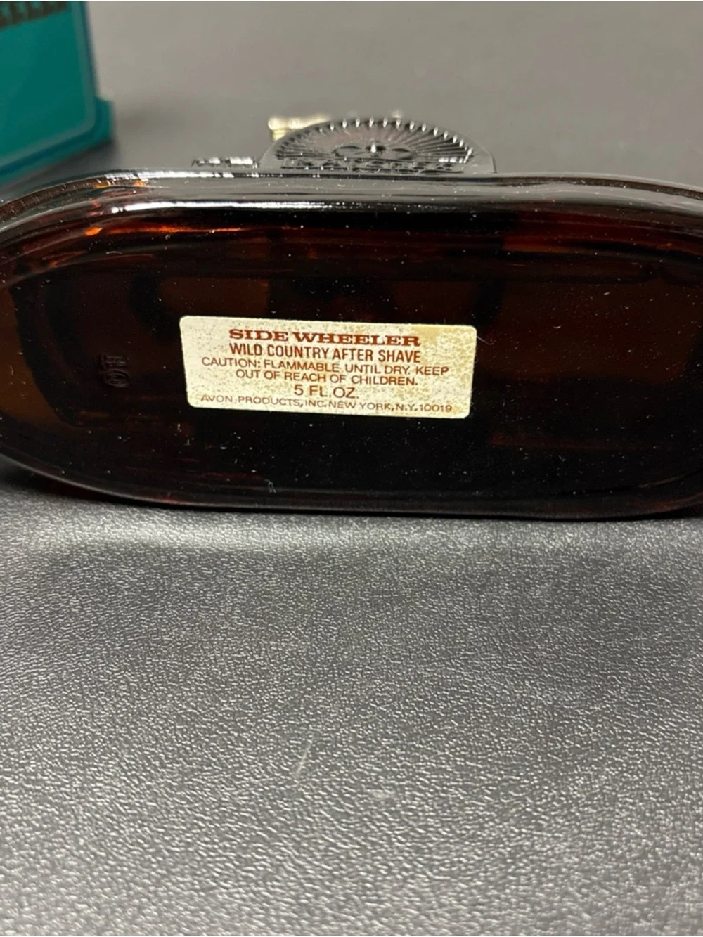 Vintage Avon Side Wheeler Bottle Decanter Wild Country After Shave Full With Box